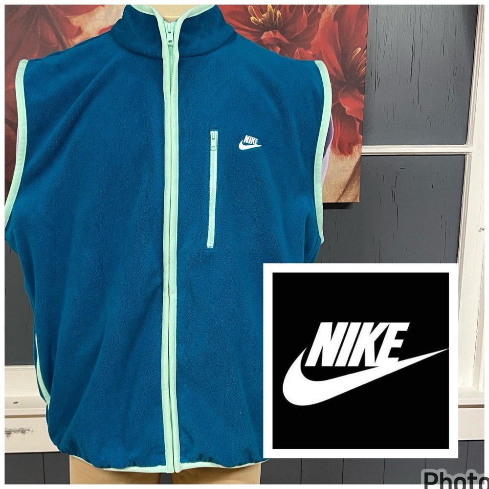 Nike Sportswear Therma Fit Vest Fleece Mens XXL Full Zip Teal